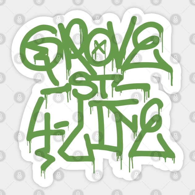 Grove Street Graffiti Drip Sticker by Power Up Prints